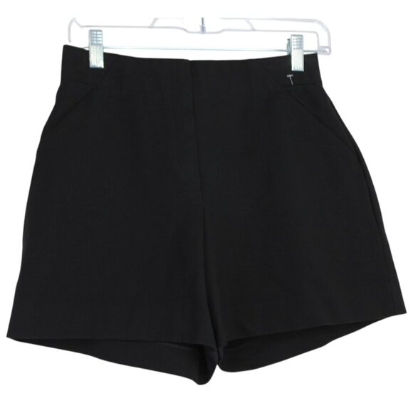 SPANX Black Polished High-Waist Pull On Classic Shorts Size Small - Picture 1 of 7